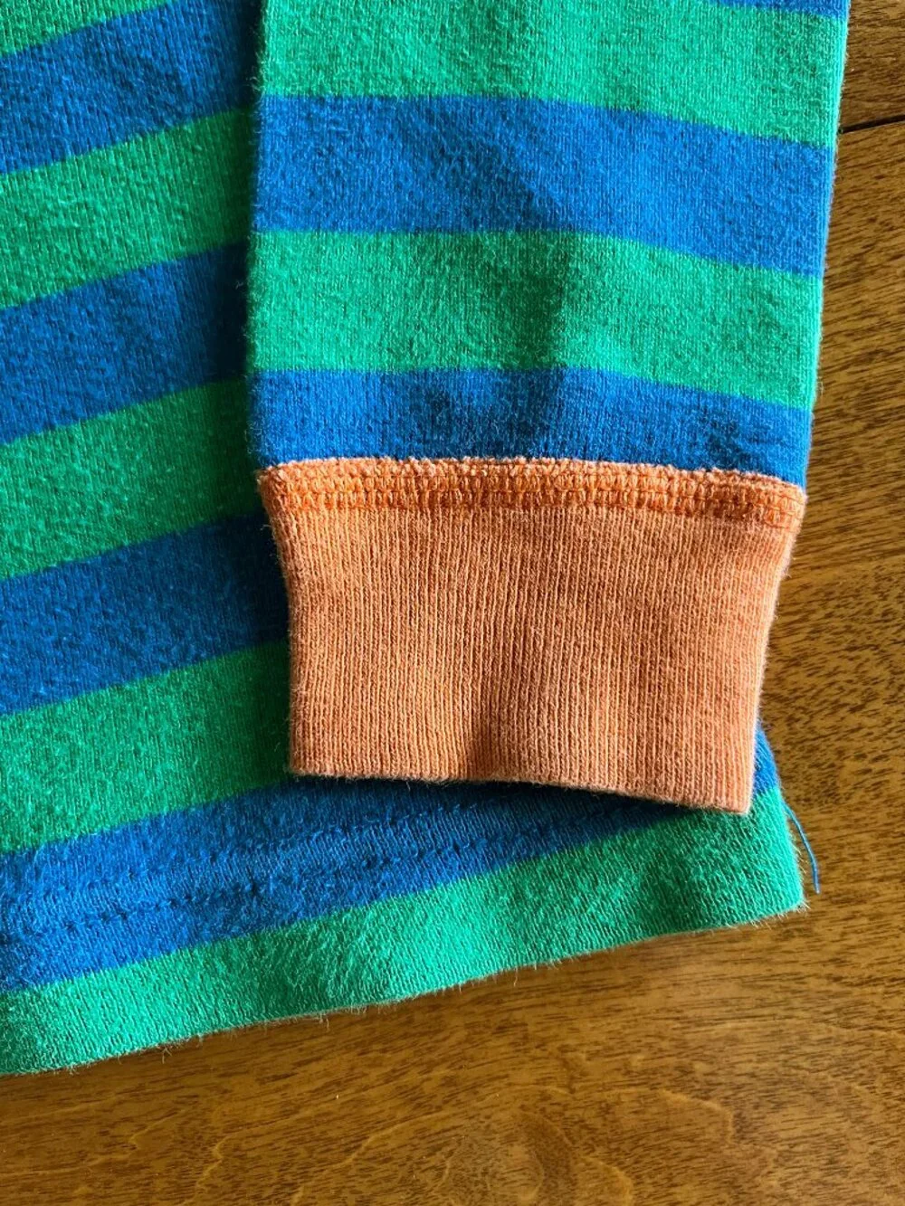 Hanna Andersson blue and green stripe pajamas 130